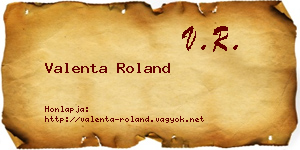 Valenta Roland névjegykártya